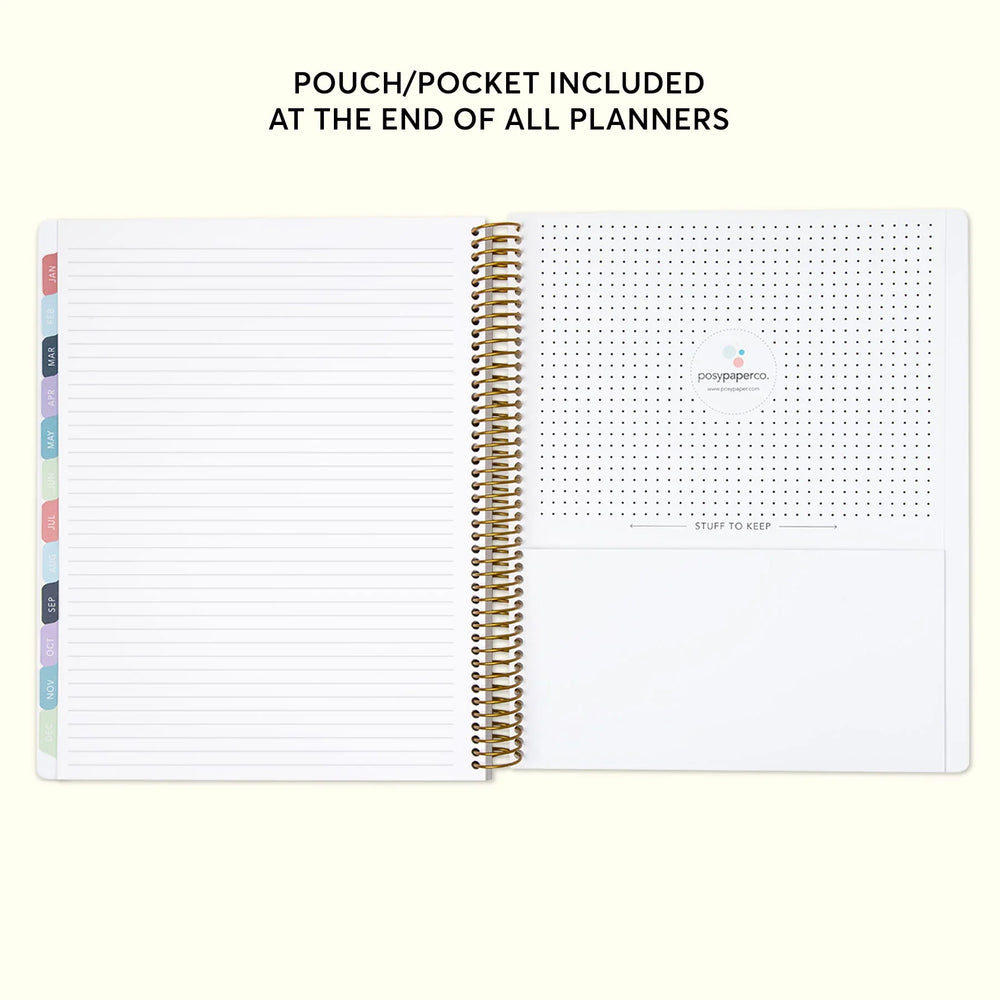 a notebook with a dotted cover and lined pages
