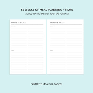 
                  
                    Meal Planning Section - for 6x9 planners
                  
                