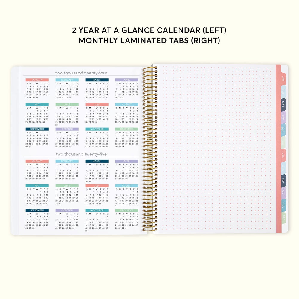 8.5x11 Monthly Planner - Black White Color Block