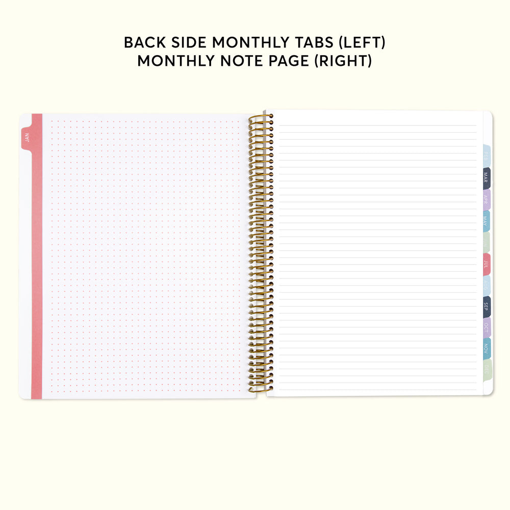 a note book with a spiral bound page