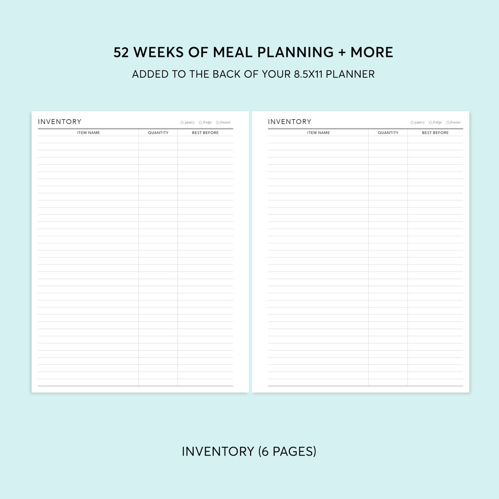 
                  
                    Meal Planning Section - for 8.5x11 Planners
                  
                