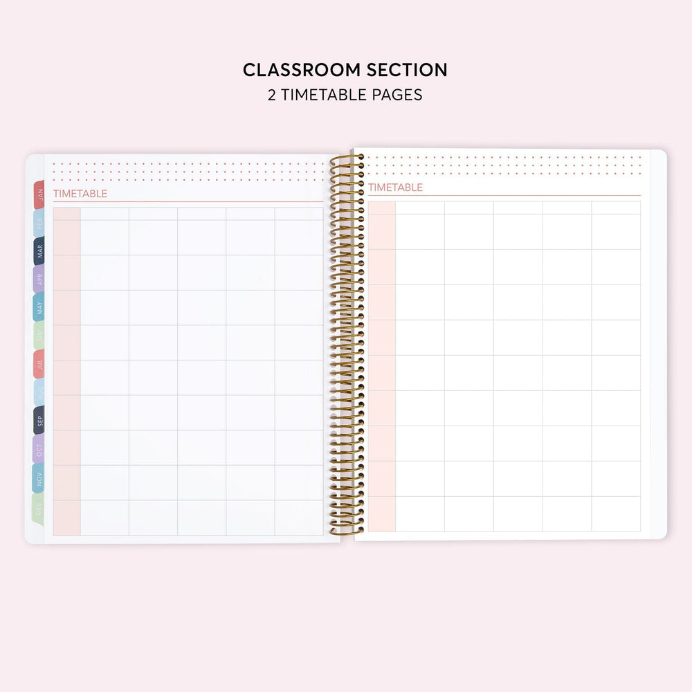 8.5x11 Teacher Planner - Artful Flowers Daffodil