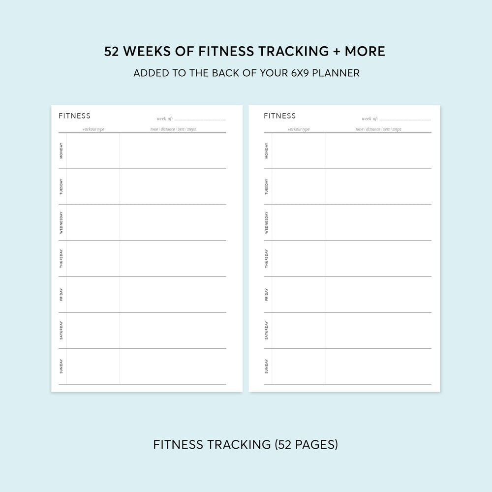 Fitness Planning Section - for 6x9 planners