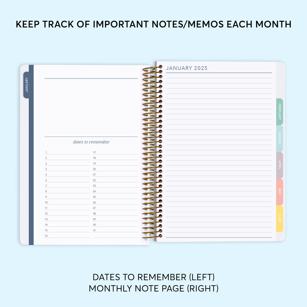 a planner with a notepad on top of it