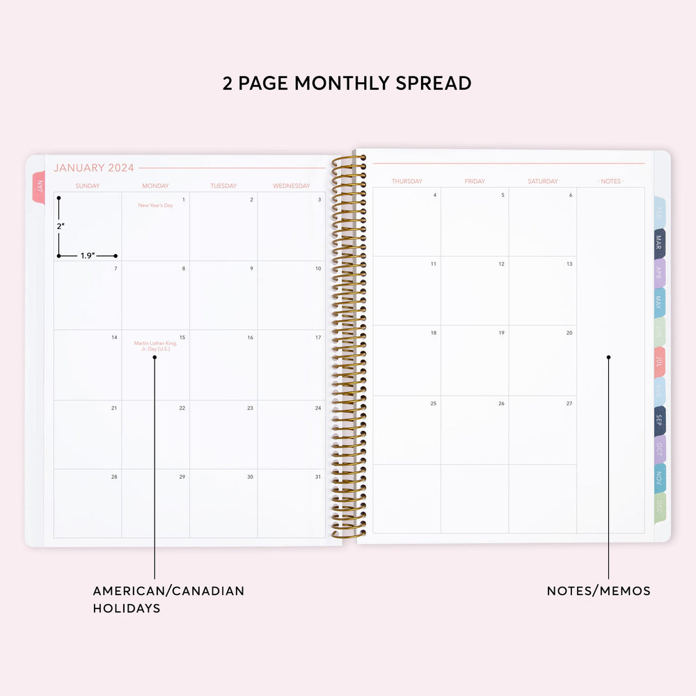 8.5x11 Teacher Planner - Flirty Florals Blush