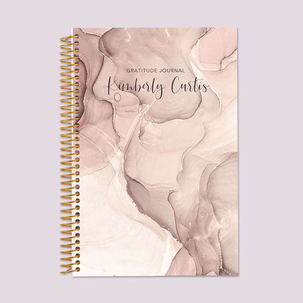 Gratitude journal with a Neutral Abstract Ink cover, a sleek, modern design for capturing daily reflections.