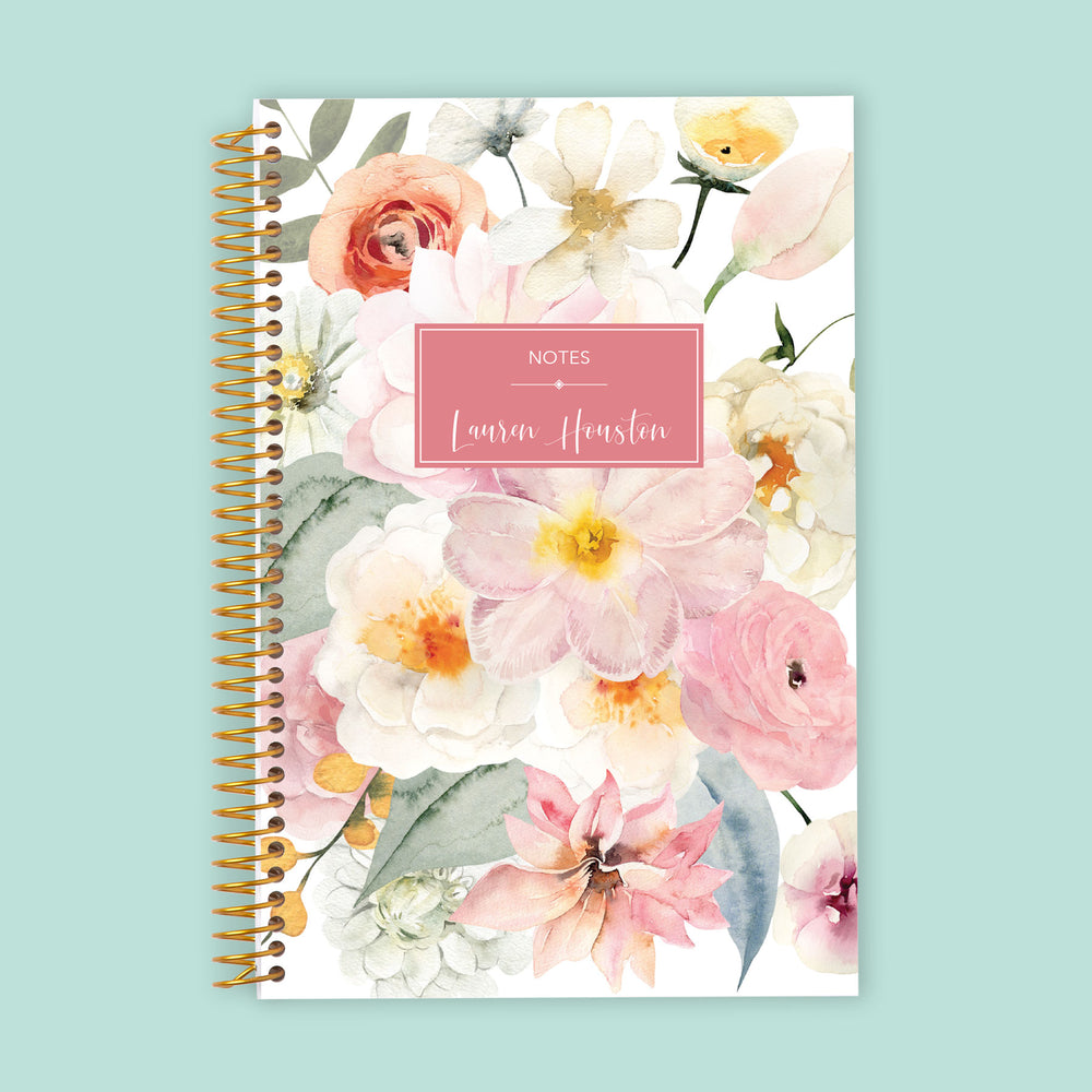6x9 Notebook/Journal - Flirty Florals Blush