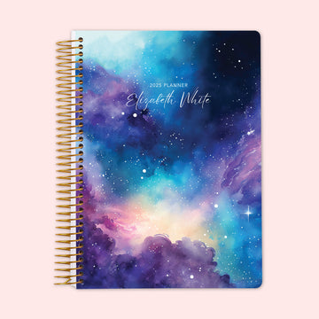 6x9 Weekly Planner - Space Galaxy Blue Purple