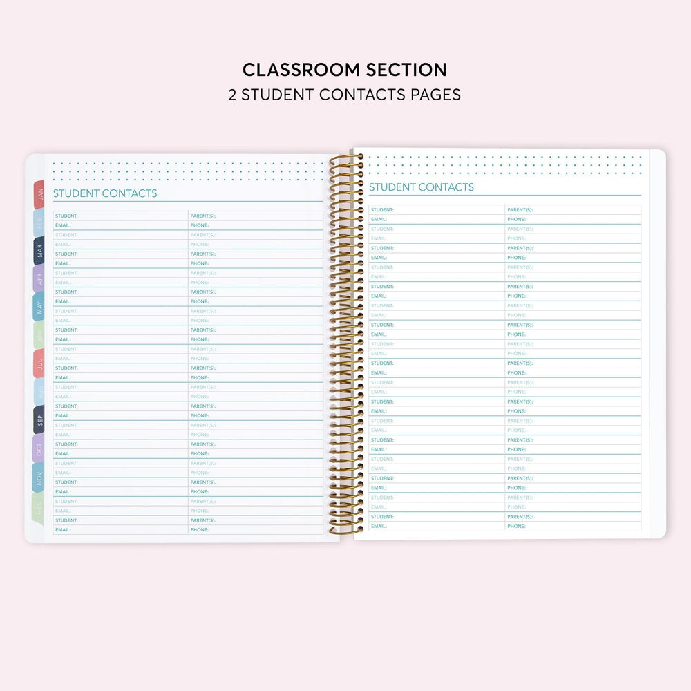 8.5x11 Teacher Planner - Artful Flowers Daffodil