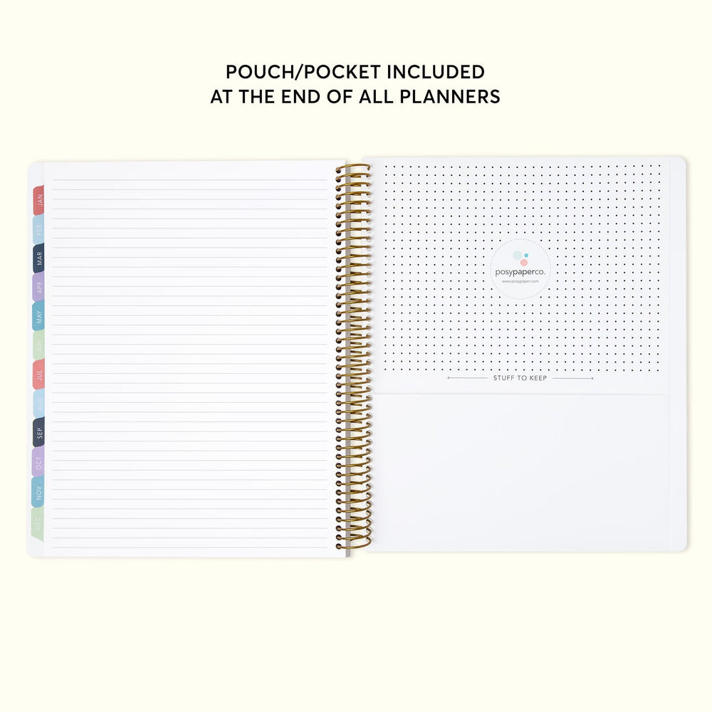 8.5x11 Monthly Planner - Black White Color Block