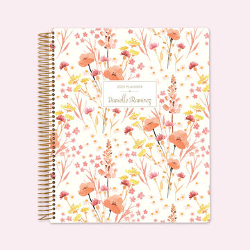 8.5x11 Teacher Planner - Field Flowers Pink