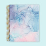 8.5x11 Weekly Planner - Pink Blue Flowing Ink