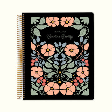 8.5x11 Monthly Planner - Secret Garden Midnight Garden