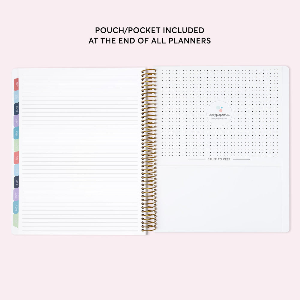 8.5x11 Teacher Planner - Abstract Florals Green