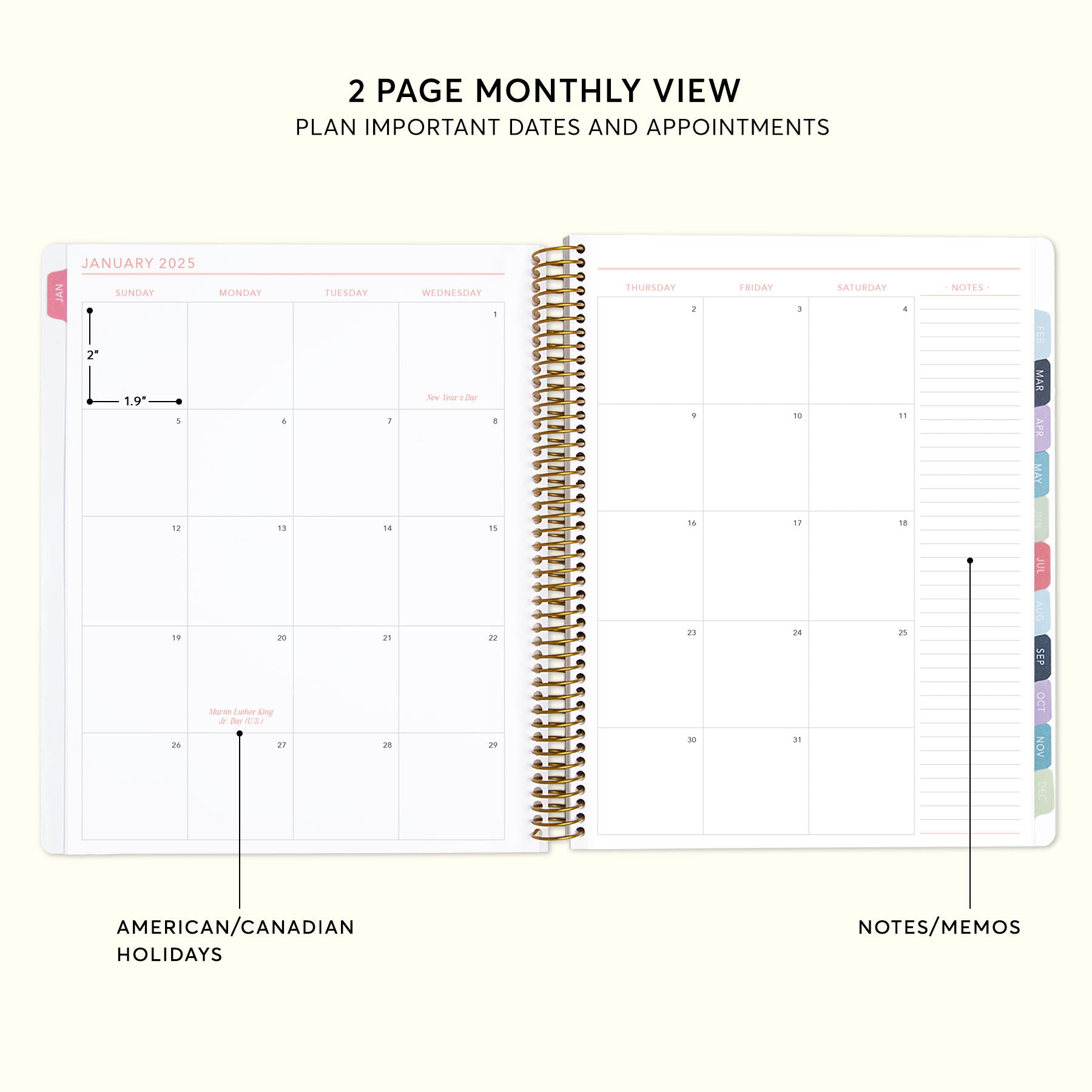 2025 POCKET PLANNER/CALENDAR - January 2025 - December 2025, A6 Weekly - View #8