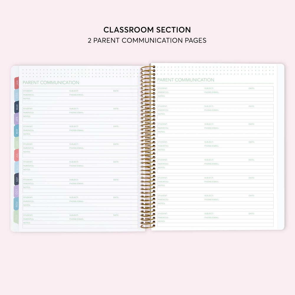 8.5x11 Teacher Planner - Artful Flowers Daffodil