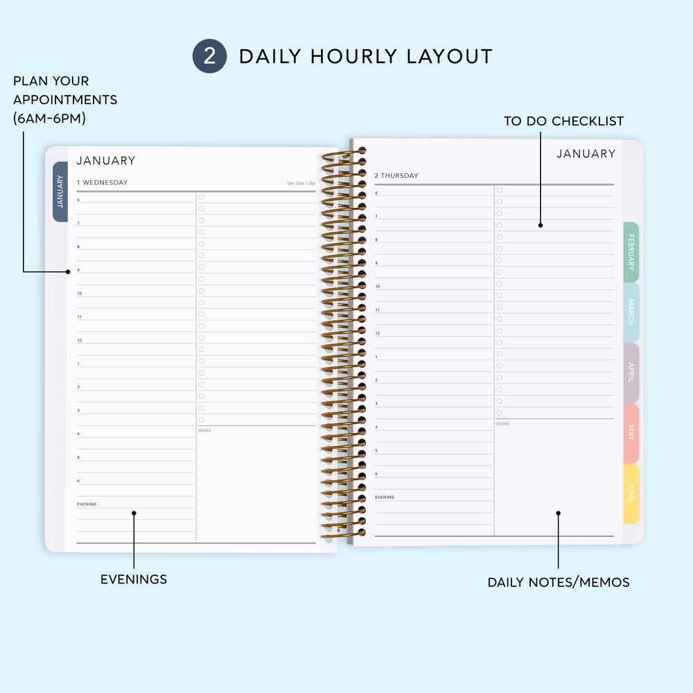 a planner with a daily planner and a daily planner