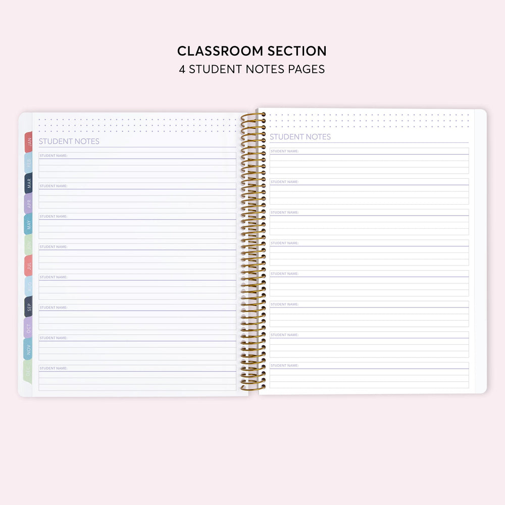 8.5x11 Teacher Planner - Abstract Florals Green