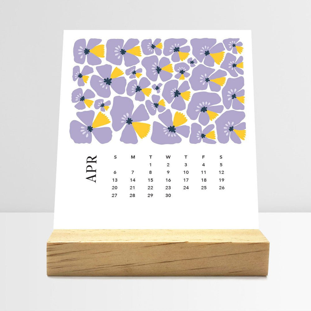 Desk Calendar (Choose Your Start Month) - Artful Flowers