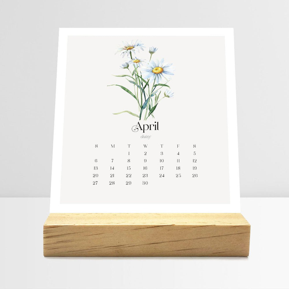 Desk Calendar (Choose Your Start Month) - Birth Flowers