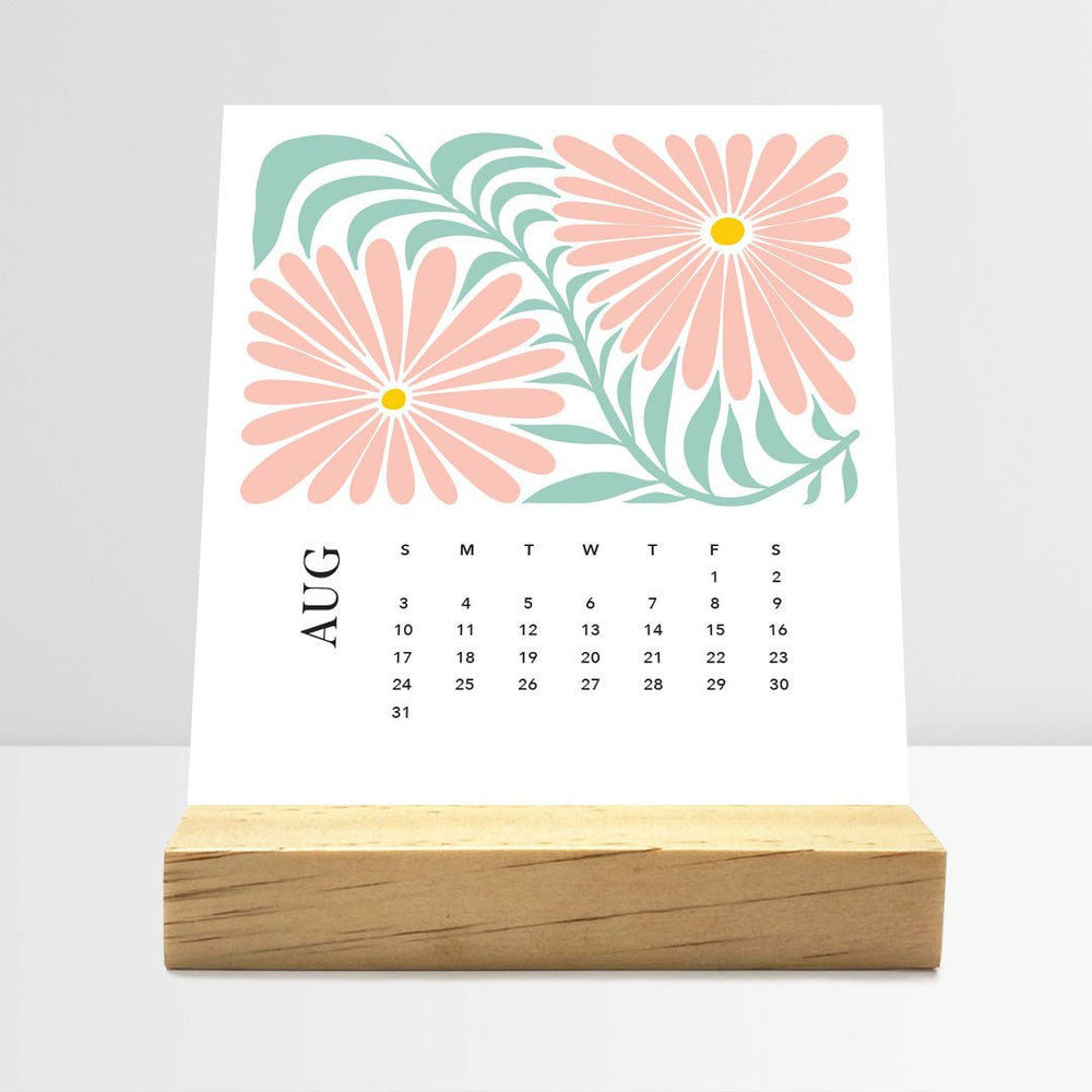 Desk Calendar (Choose Your Start Month) - Artful Flowers