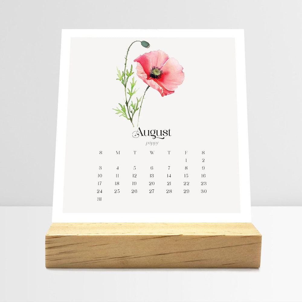 Desk Calendar (Choose Your Start Month) - Birth Flowers