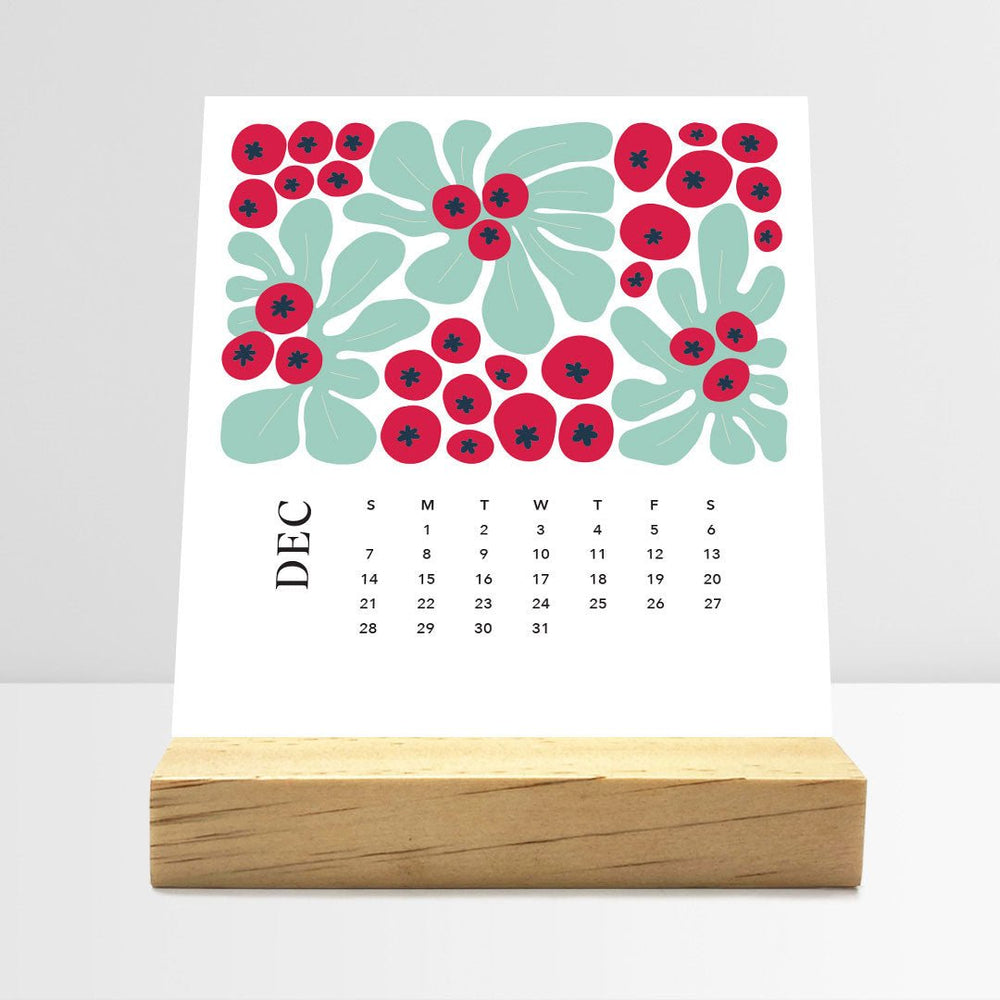 Desk Calendar (Choose Your Start Month) - Artful Flowers