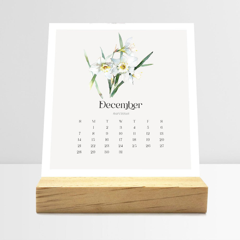 Desk Calendar (Choose Your Start Month) - Birth Flowers