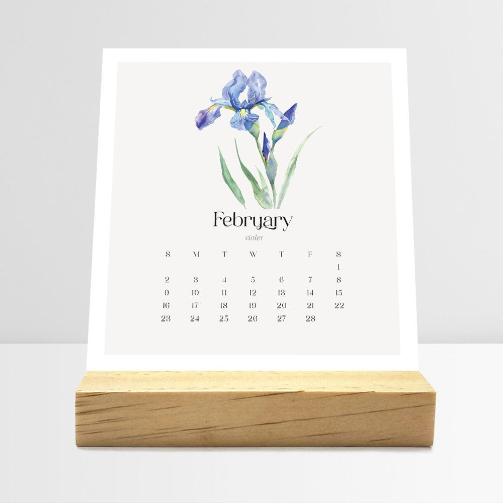 Desk Calendar (Choose Your Start Month) - Birth Flowers