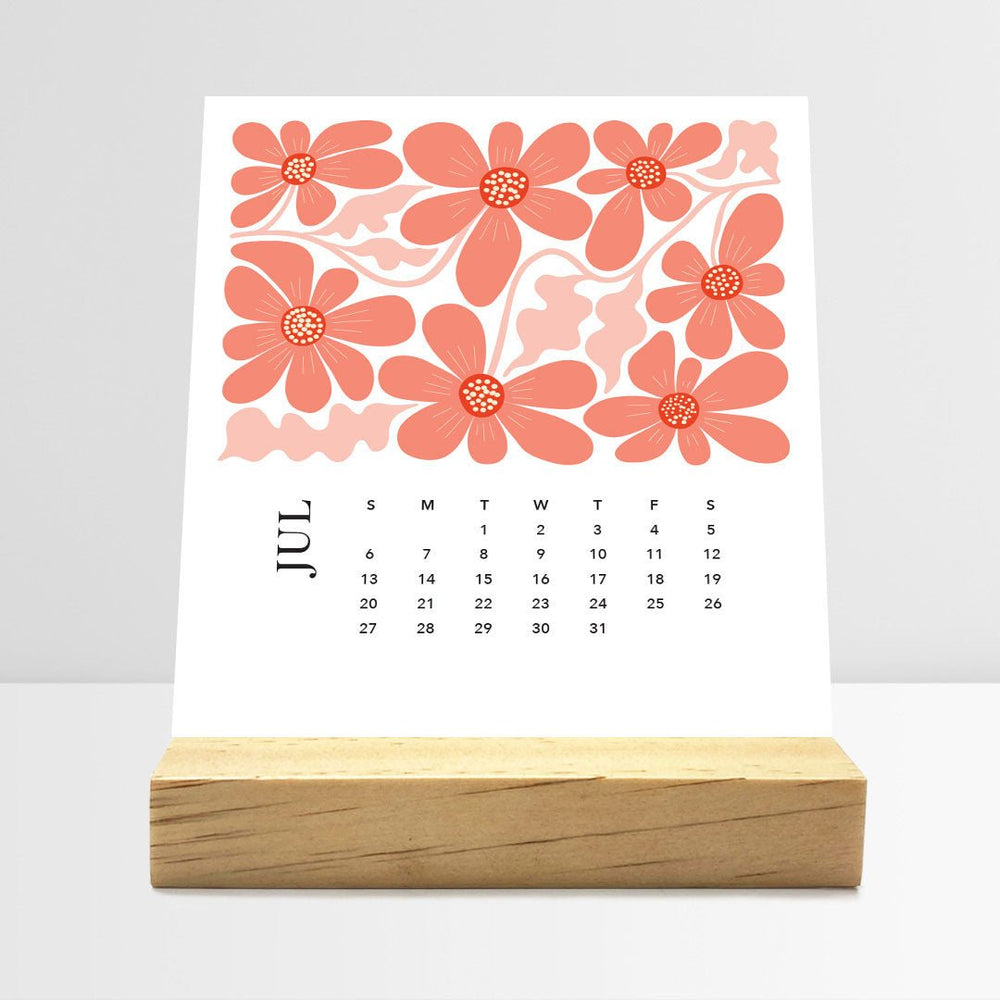 Desk Calendar (Choose Your Start Month) - Artful Flowers
