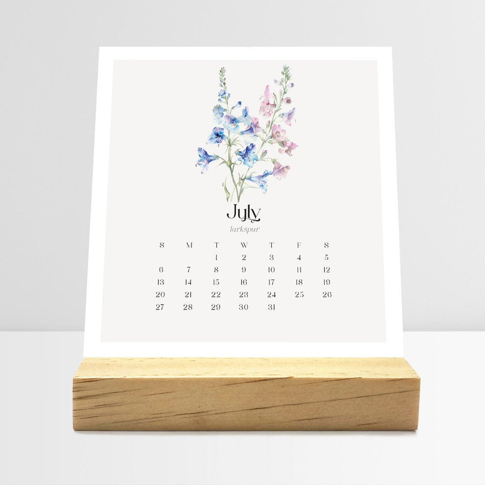 Desk Calendar (Choose Your Start Month) - Birth Flowers