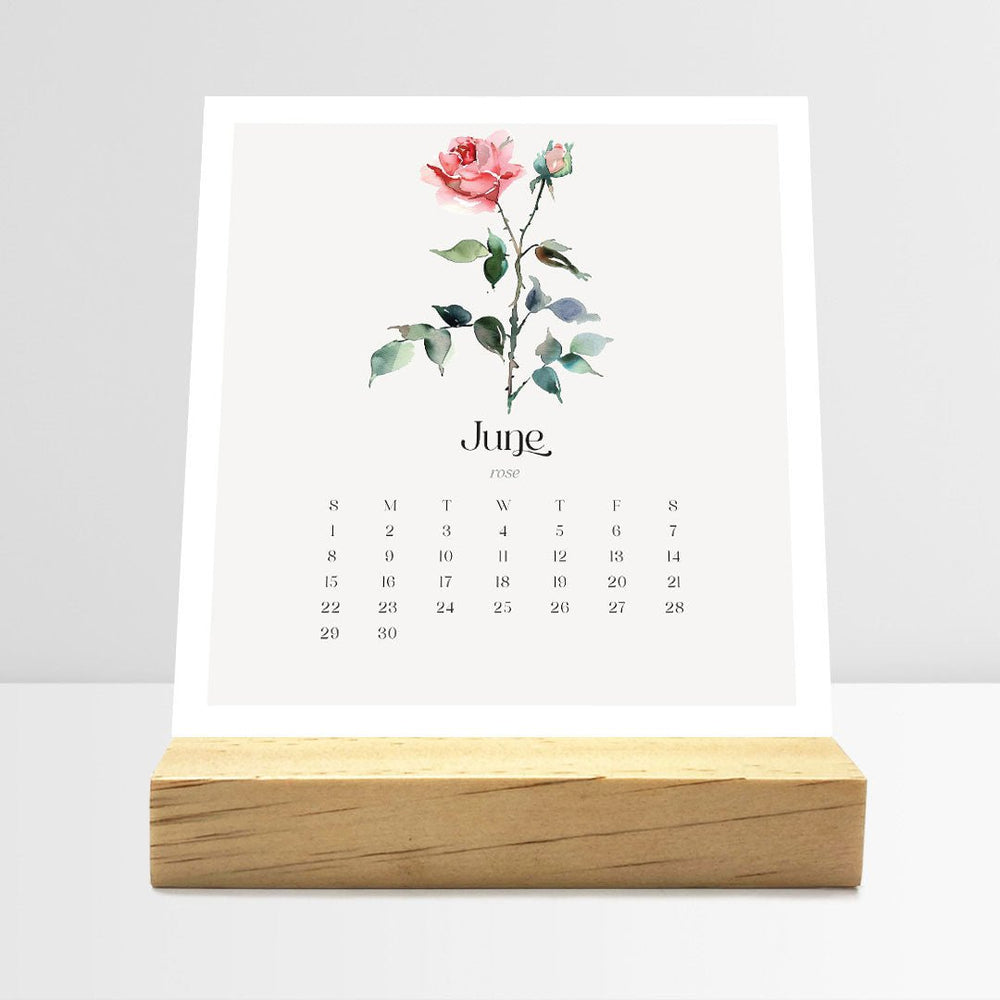 Desk Calendar (Choose Your Start Month) - Birth Flowers