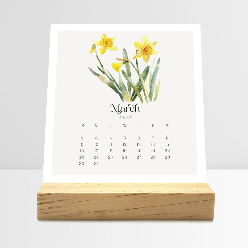 Desk Calendar (Choose Your Start Month) - Birth Flowers