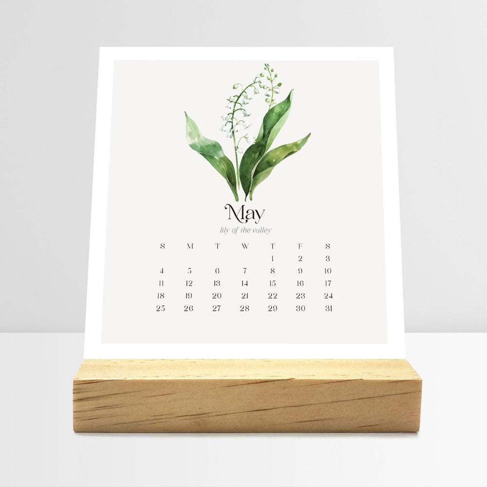 Desk Calendar (Choose Your Start Month) - Birth Flowers