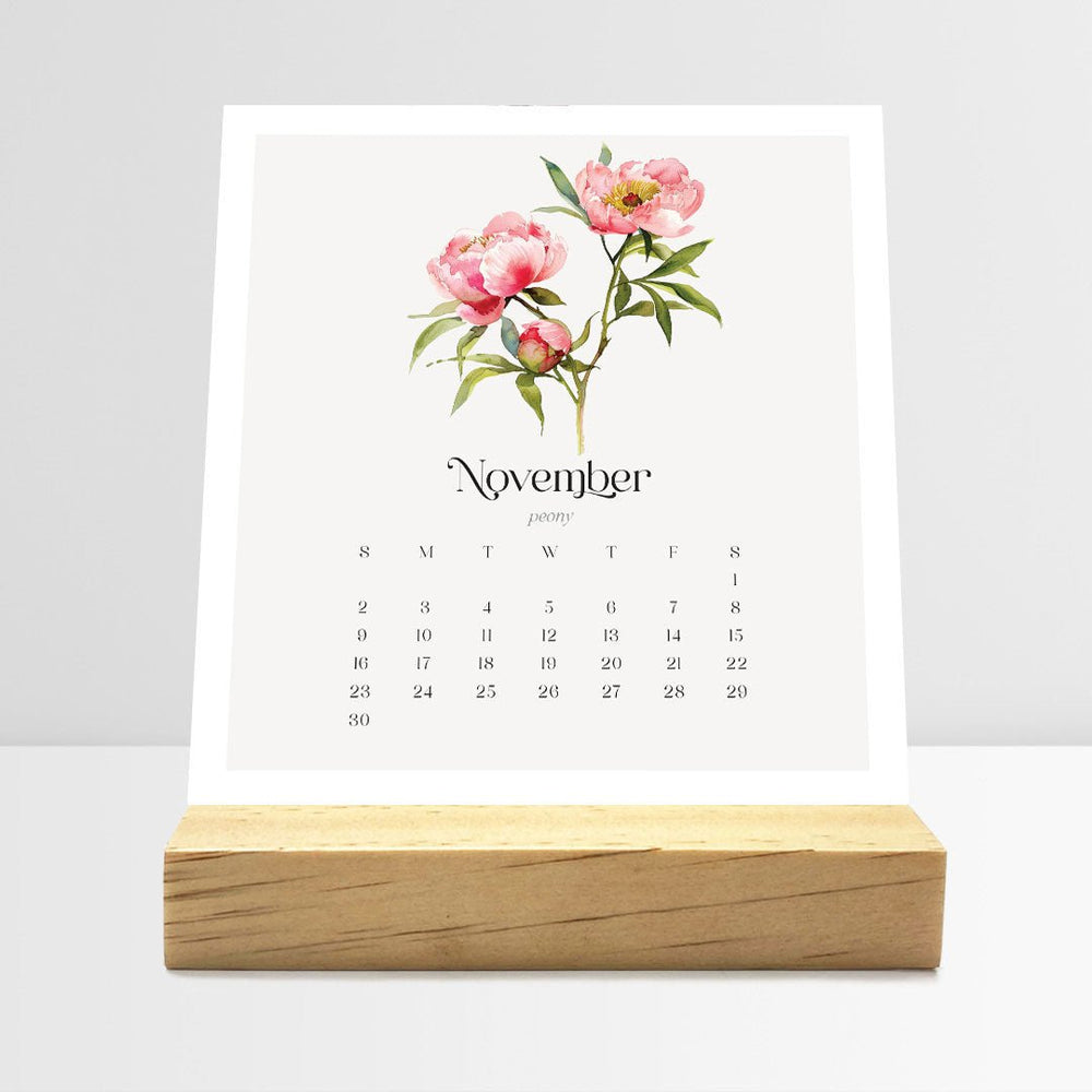 Desk Calendar (Choose Your Start Month) - Birth Flowers