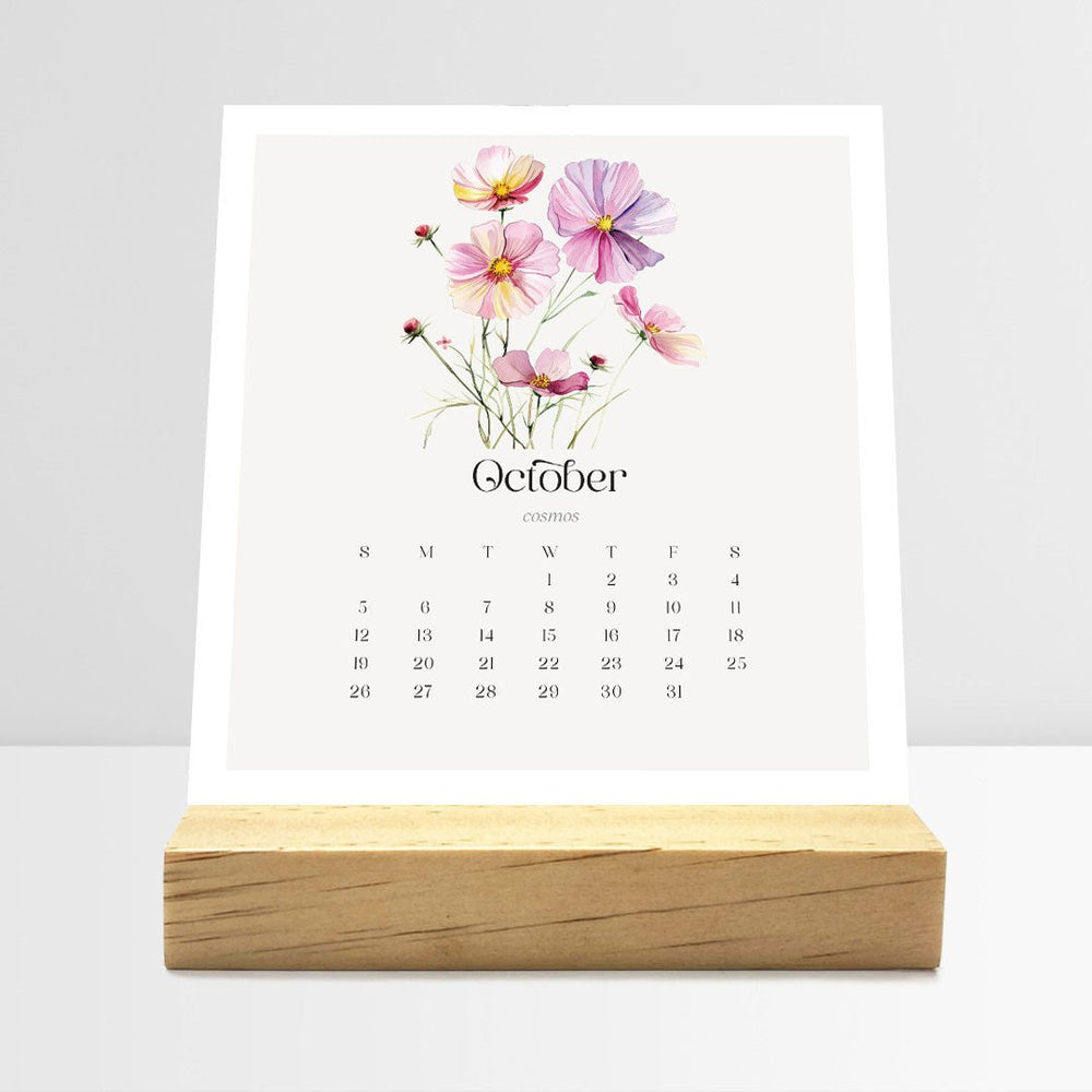 Desk Calendar (Choose Your Start Month) - Birth Flowers