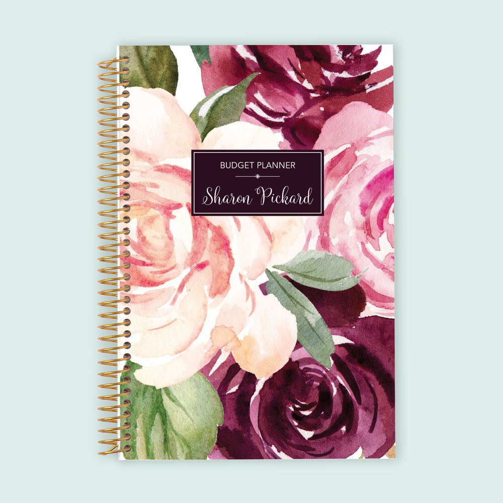 6x9 Budget Planner - Plum Blush Roses