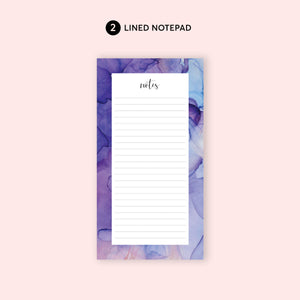 
                  
                    6x9 Weekly Planner and Lined Notepad Set - Purple Flowing Ink
                  
                