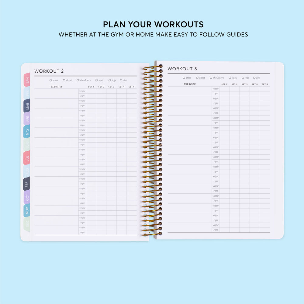 6x9 Fitness Planner - Black White Color Block