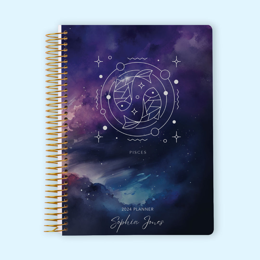 6x9 Monthly Planner - Pisces Zodiac Sign