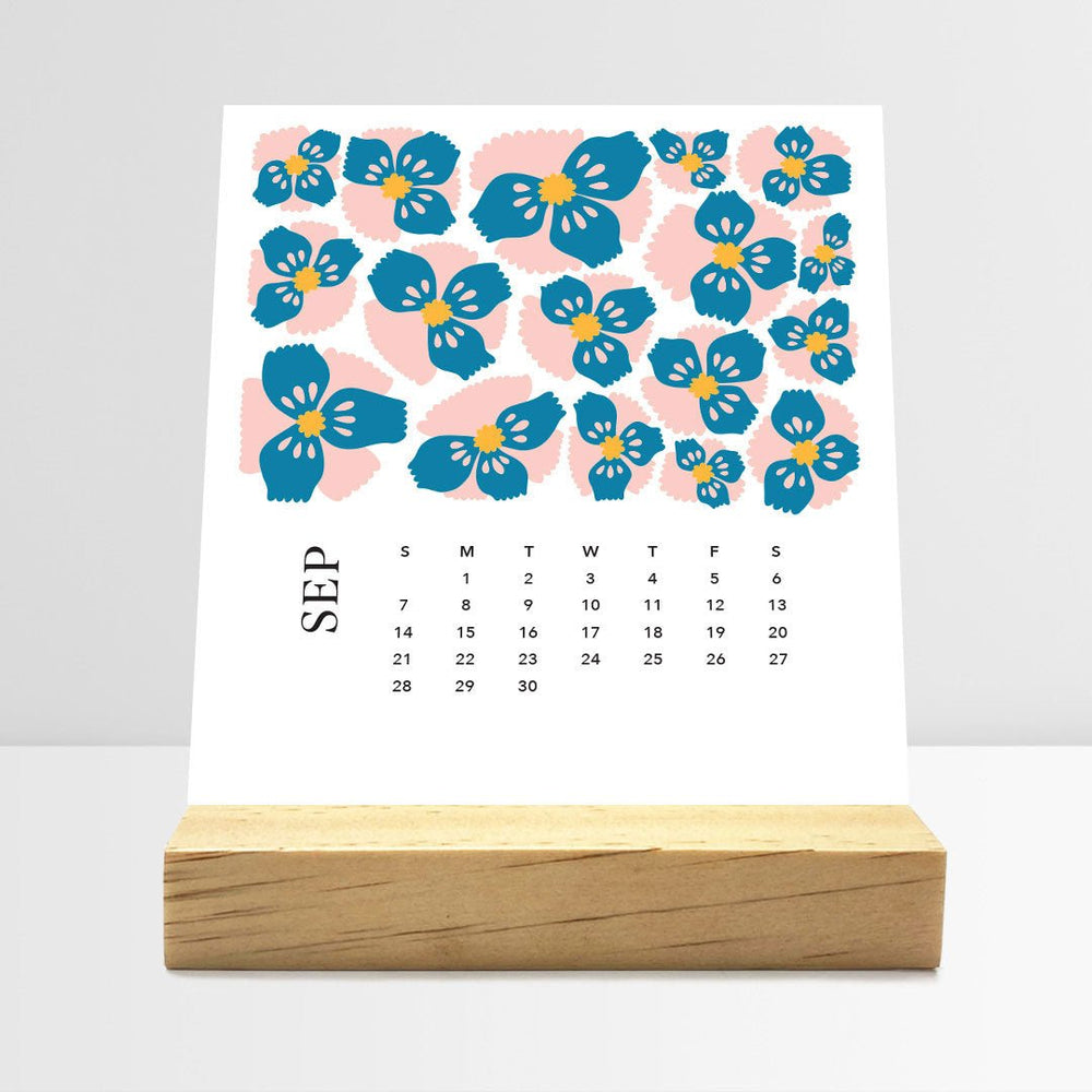 Desk Calendar (Choose Your Start Month) - Artful Flowers