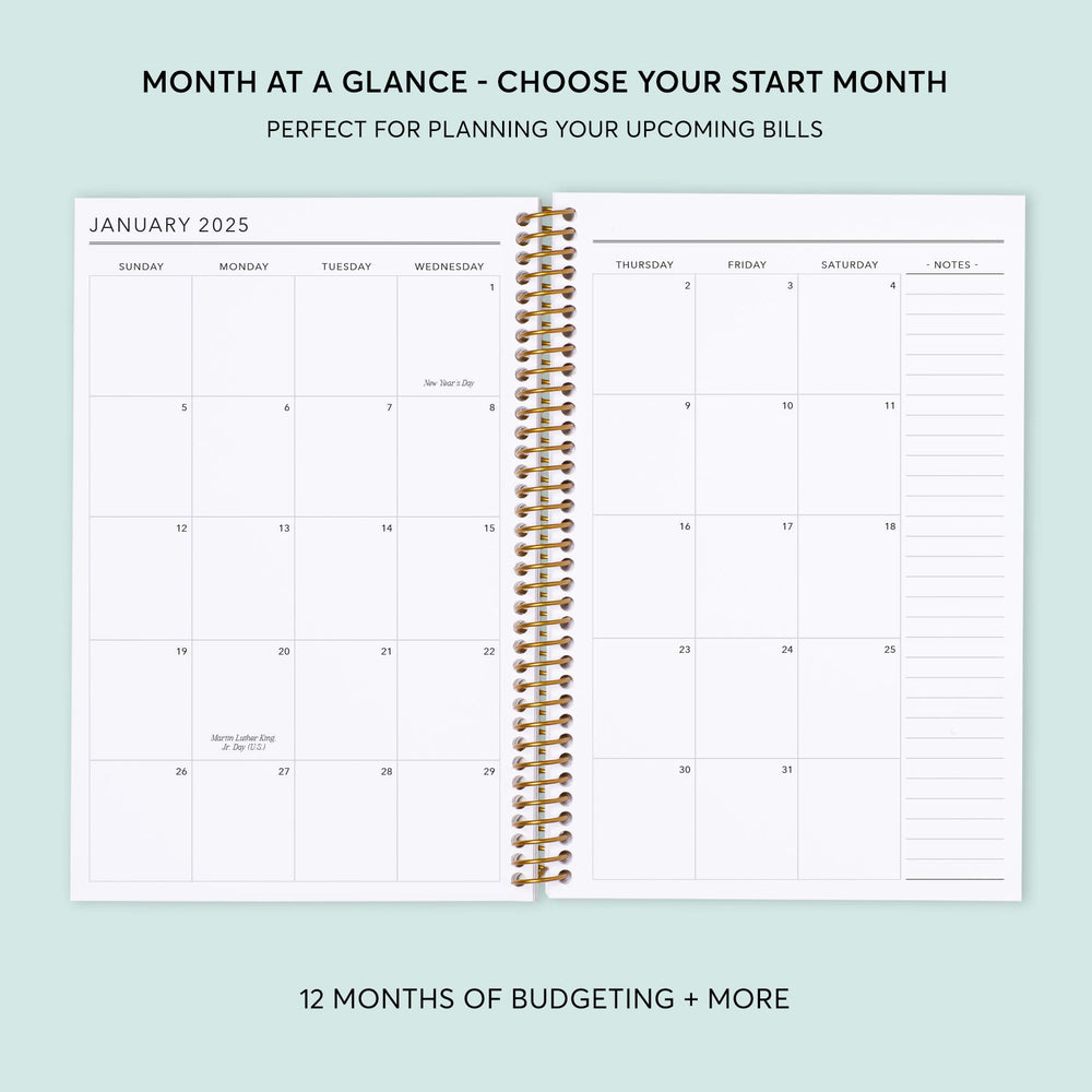 6x9 Budget Planner - Abstract Florals Green
