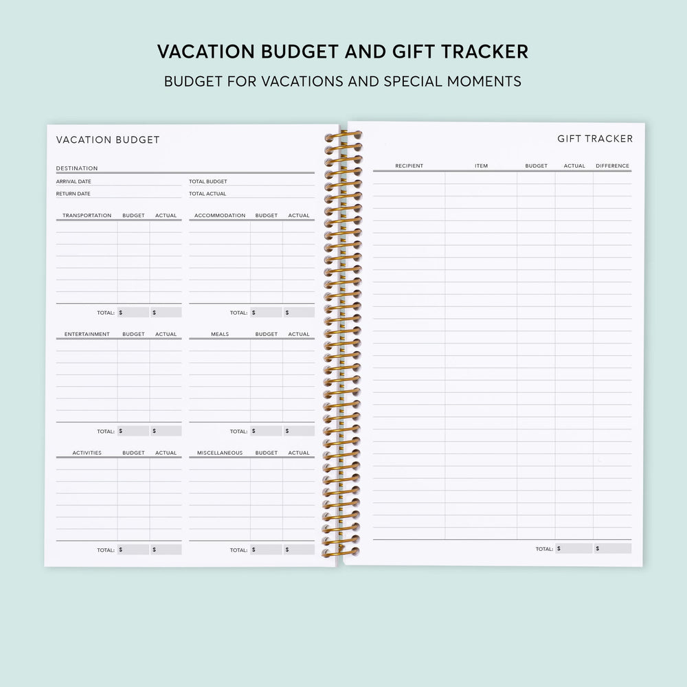 6x9 Budget Planner - Abstract Florals Green