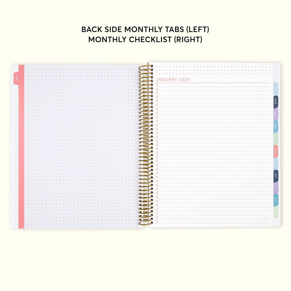 8.5x11 Monthly Planner - Black White Color Block