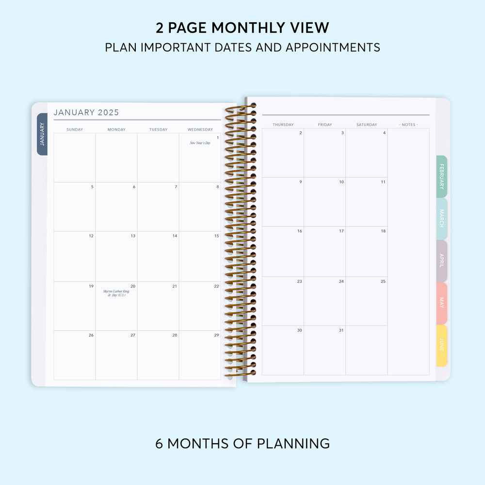 a planner with the text, 2 page month view plan important dates and appointmentss