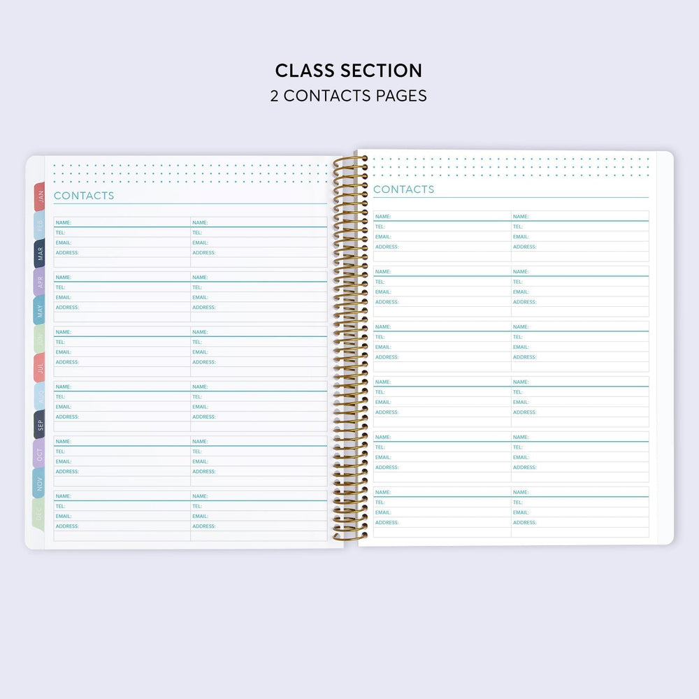 8.5x11 Student Planner - Abstract Florals Pink Multicolor