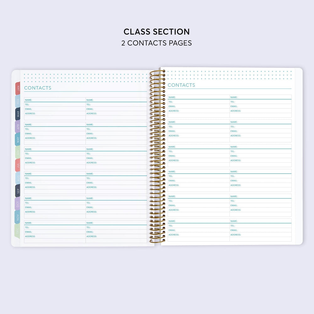8.5x11 Student Planner - Abstract Florals Green Multicolor