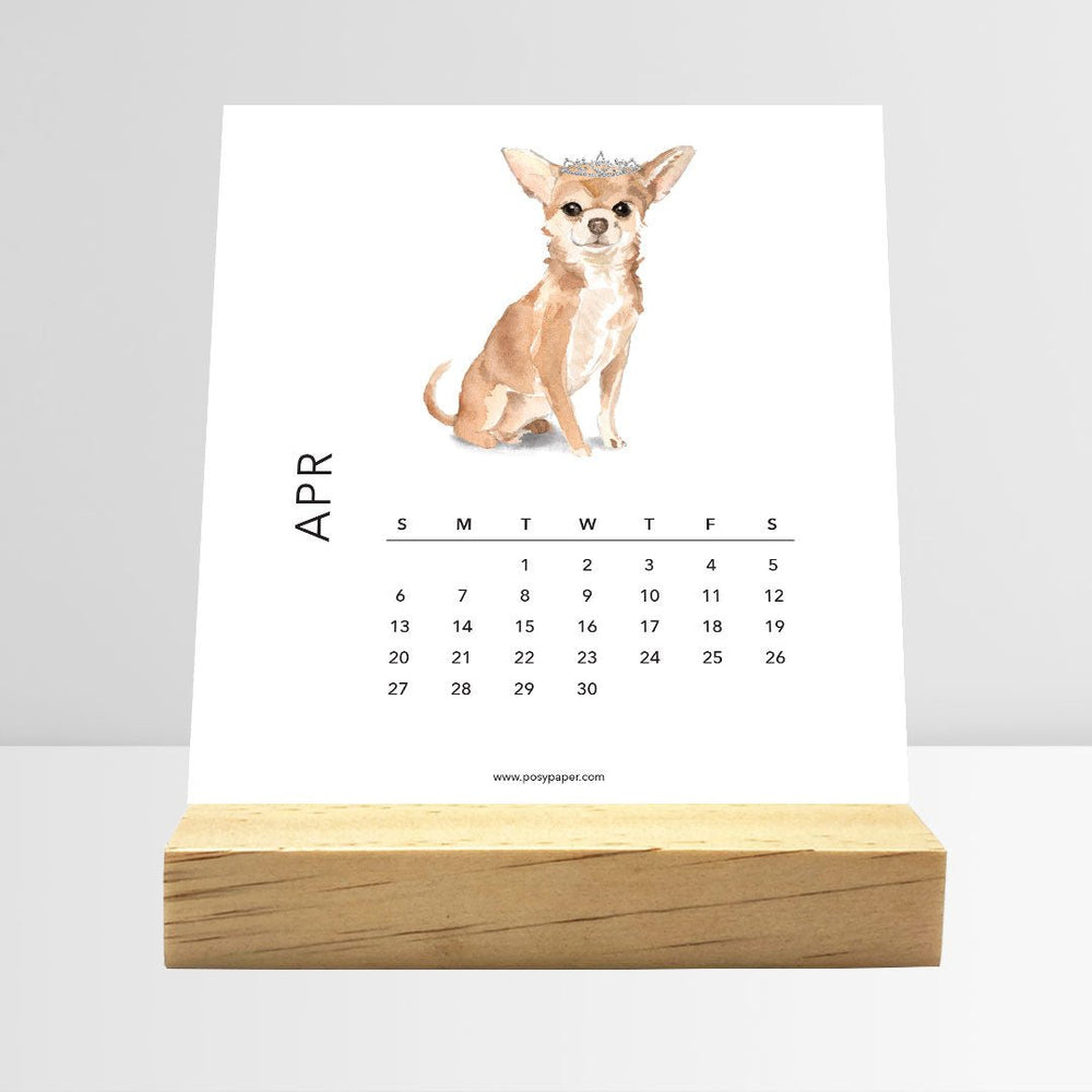 Desk Calendar (Choose Your Start Month) - Dog Breeds