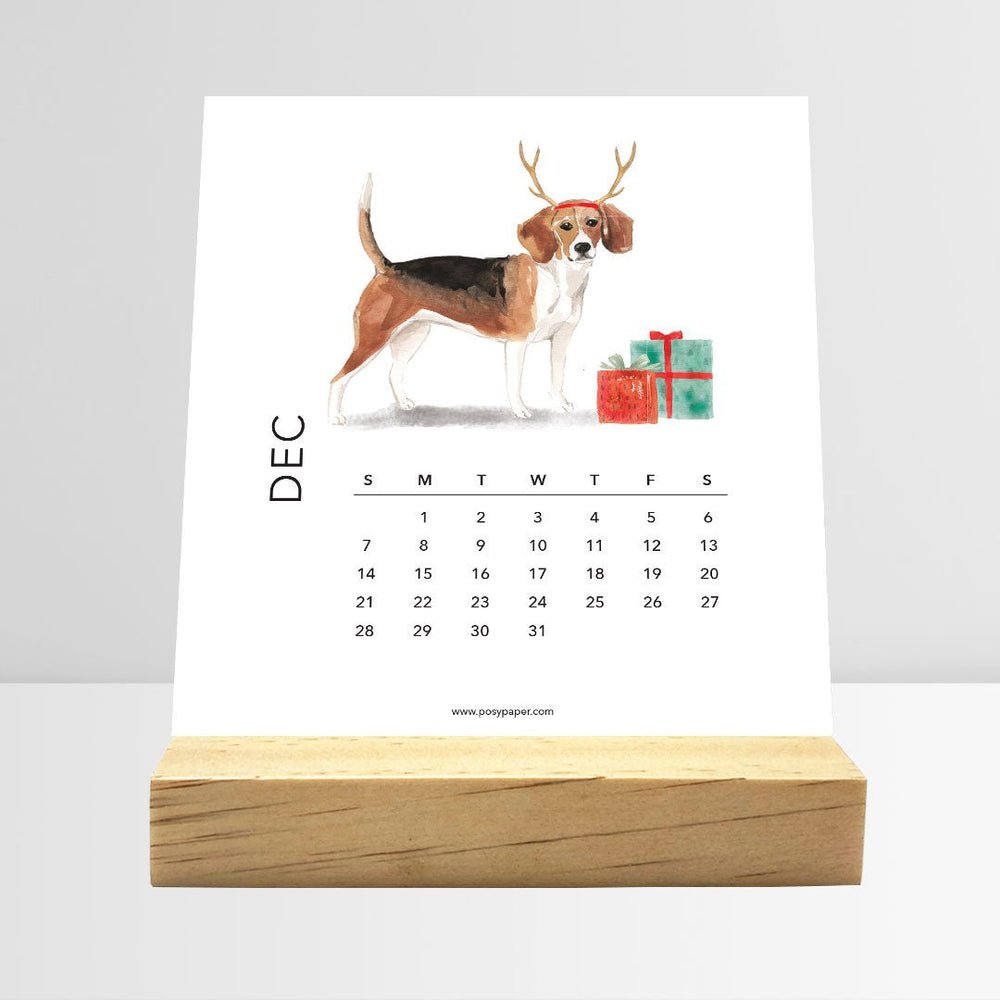 Desk Calendar (Choose Your Start Month) - Dog Breeds