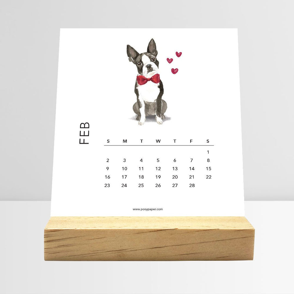 Desk Calendar (Choose Your Start Month) - Dog Breeds